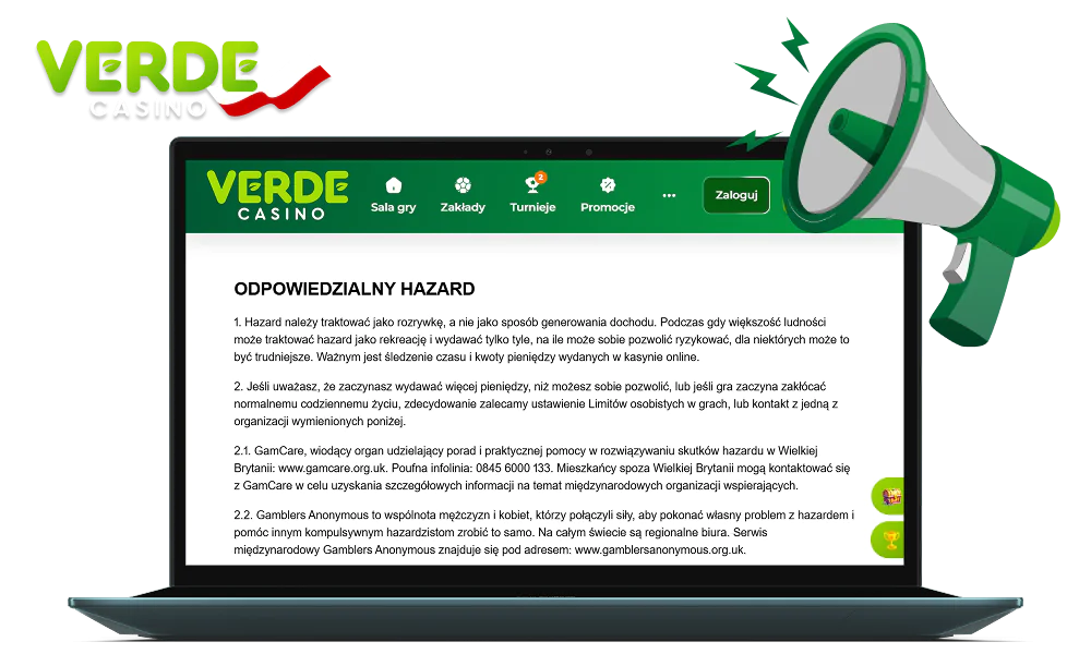 Graj odpowiedzialnie w Verde Casino w Polsce